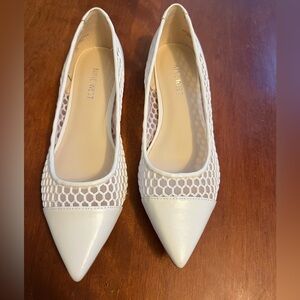 Nine West Cream Mesh Pointed Toe Flats